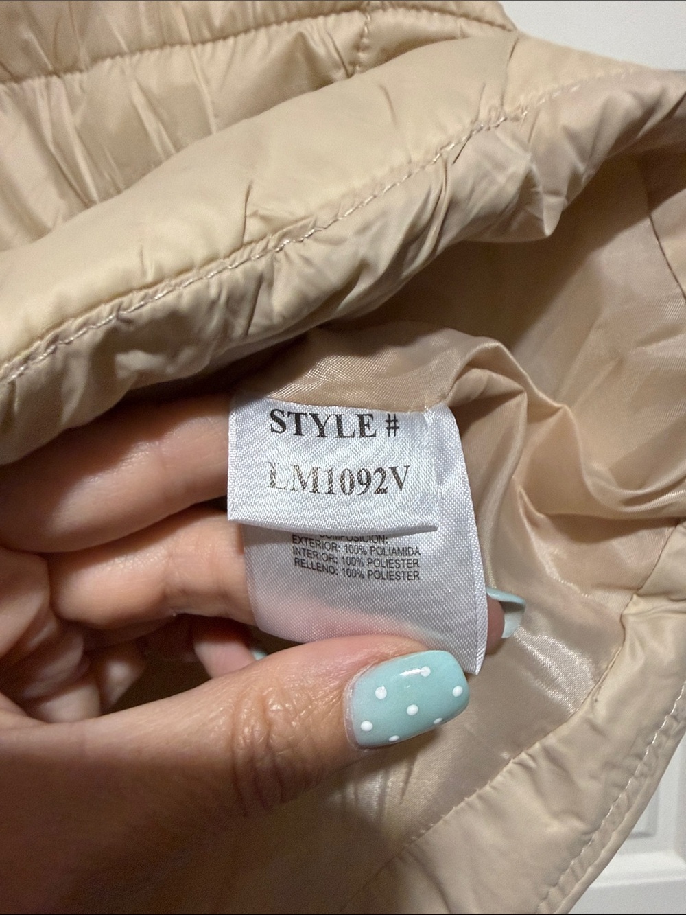 Boutique 9 Light Beige Quilted Puffer Vest fall - Picture 5 of 9